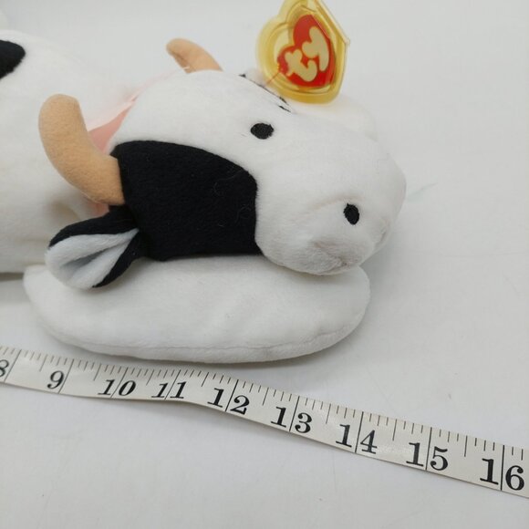 TY Pillow Pals “Moo” The Milk Cow Plush Stuffed Animal Toy 1994 - Picture 6 of 10